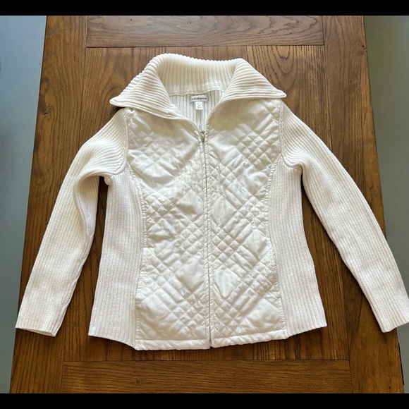 Croft & Barrow quilted sweater jacket women’s size Petite Small - Picture 3 of 7